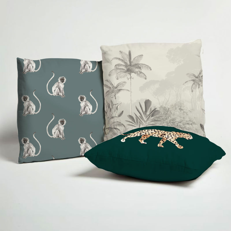 Indoor Pillow - Funky Monkey Dusty Teal