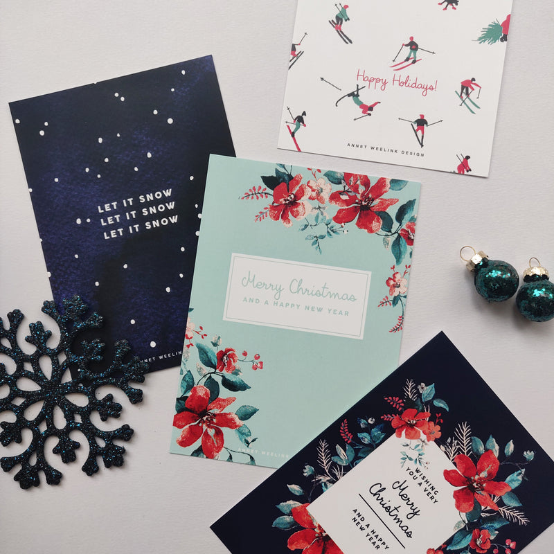 Set of 8 Christmas Postcards