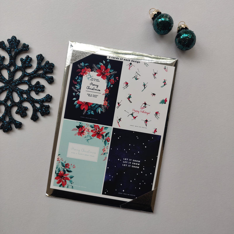 Set of 8 Christmas Postcards