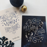 Set van 2 kerst ansichtkaarten