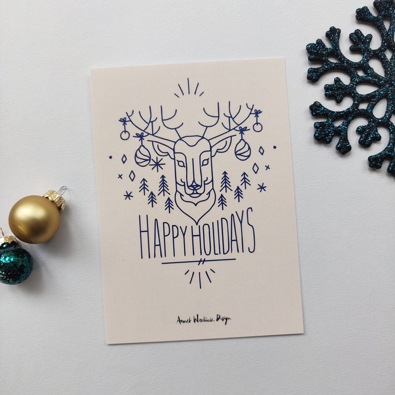 Set van 2 kerst ansichtkaarten