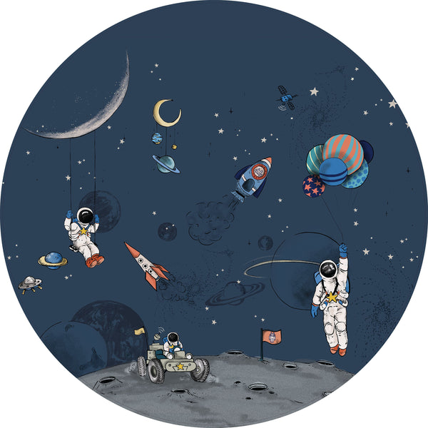 Ronde wandsticker - Into the Galaxy donker