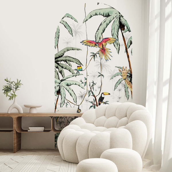 Peel and stick Arch Wallpaper Decal - Jungle TONAL
