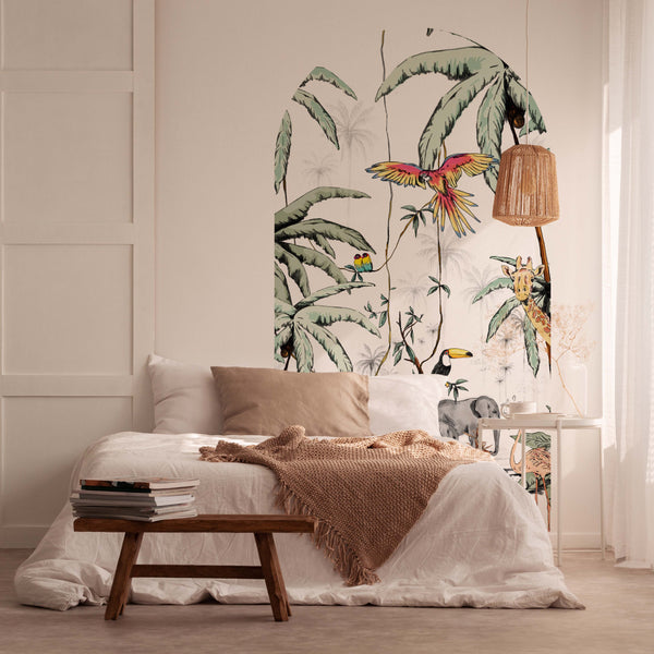 Peel and stick Arch Wallpaper Decal - Jungle TONAL