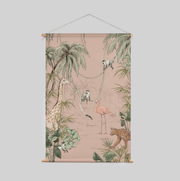 Affiche textile - JUNGLE JAZZ blush poussiéreux