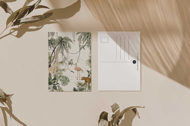 Postkarte - Jungle Jazz Off-White