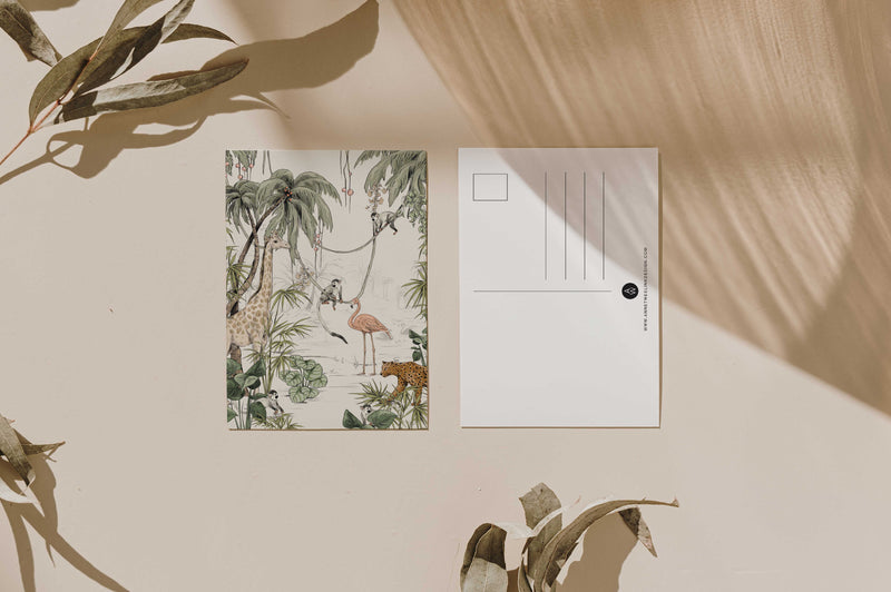 Postkarte - Jungle Jazz Offwhite