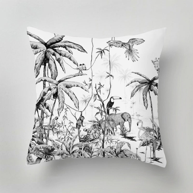 Indoor Pillow - JUNGLE black/white