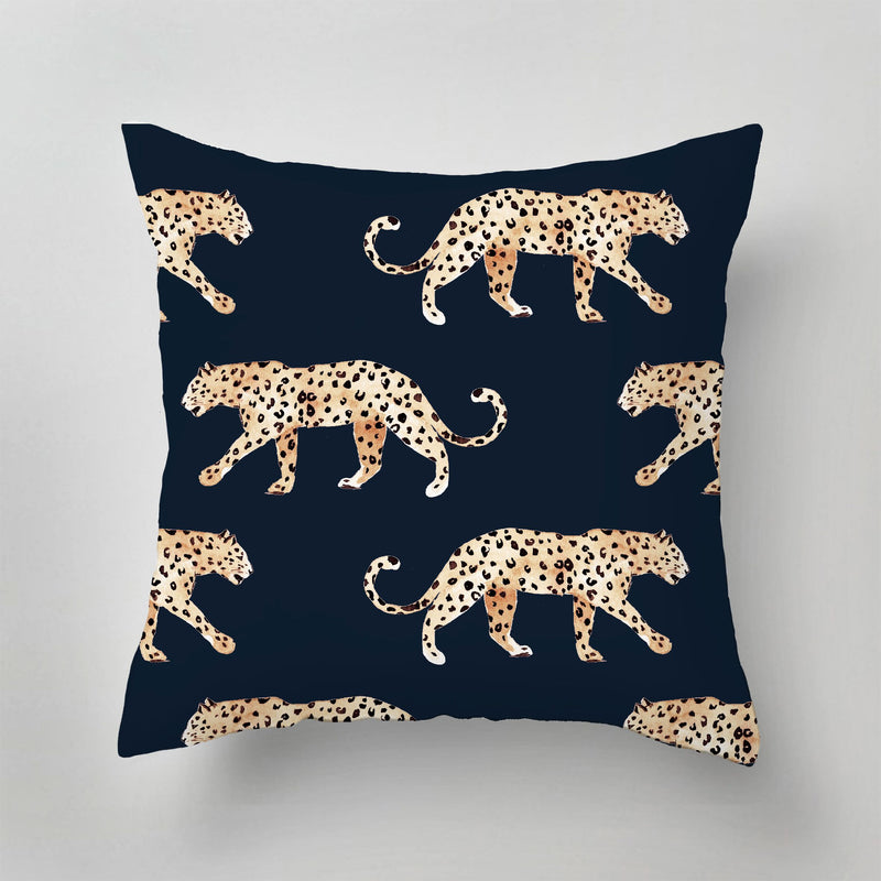 Indoor Pillow - LEOPARD navy blue