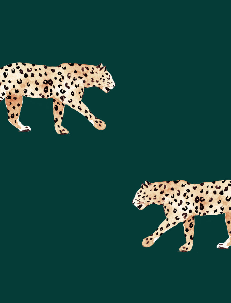 Papier Peint Léopard - LEOPARD - vert