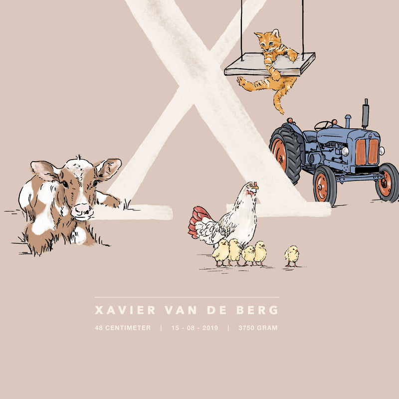 Birth Poster Alphabet - Animal Farm