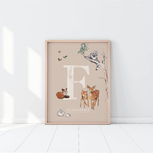 Birth Poster Alphabet - Magical Forest