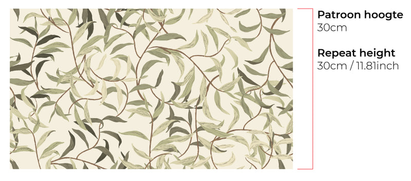 Wallpaper on roll - Lola Leaves green