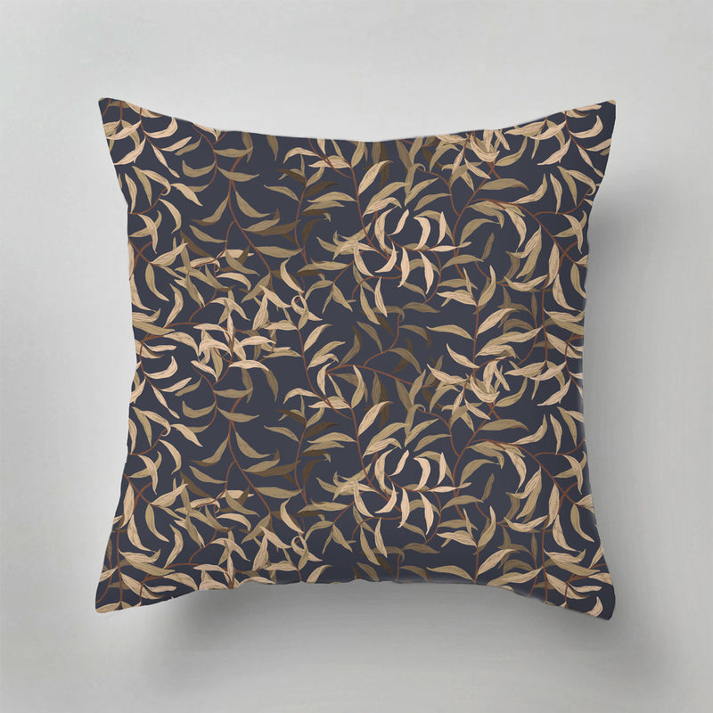 Outdoor Pillow - Lola Leaves navy