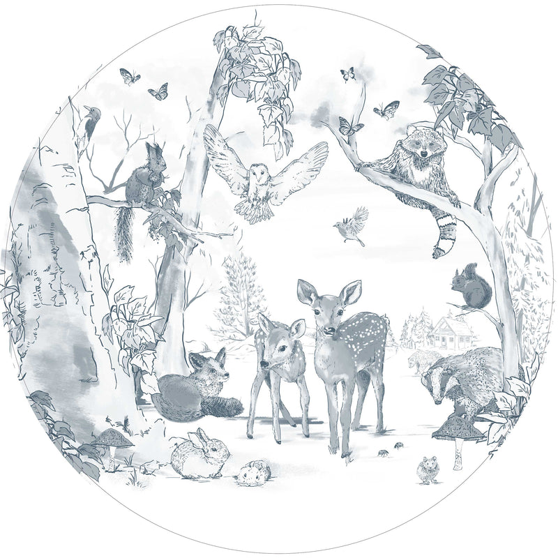 Round wall sticker - Magical Forest