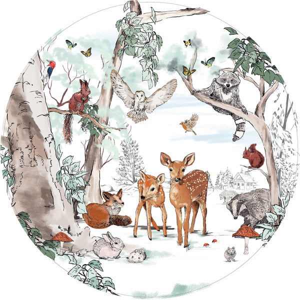 Round wall sticker - Magical Forest