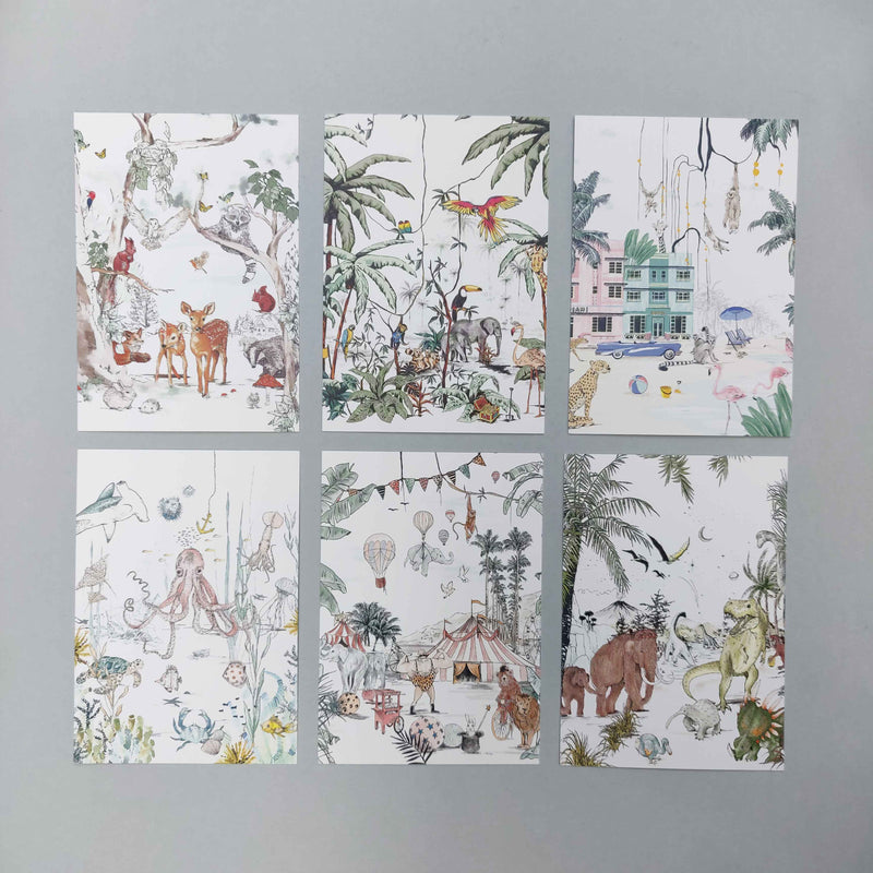 Ensemble de 6 cartes postales - MINI