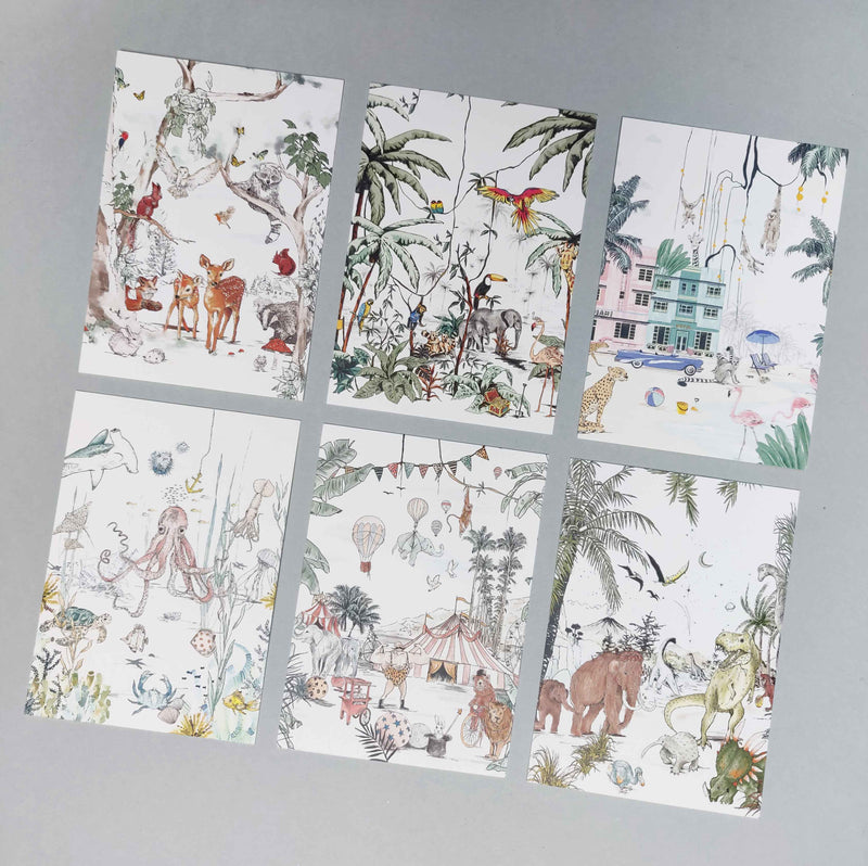 Ensemble de 6 cartes postales - MINI