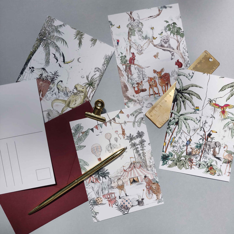 Ensemble de 6 cartes postales - MINI