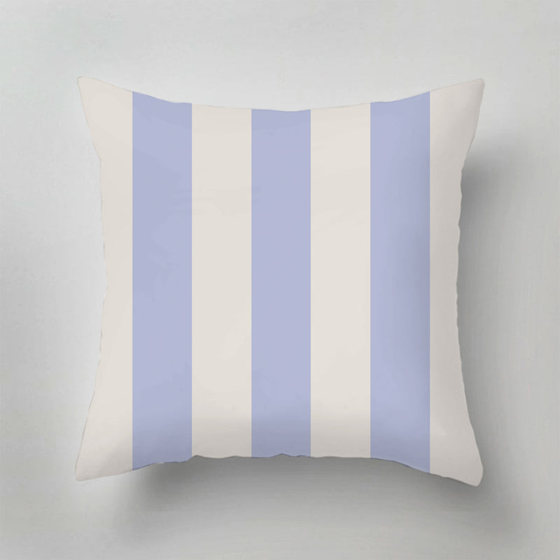 Coussin d'extérieur - Adeline Stripe Blanc / Bleu Clair