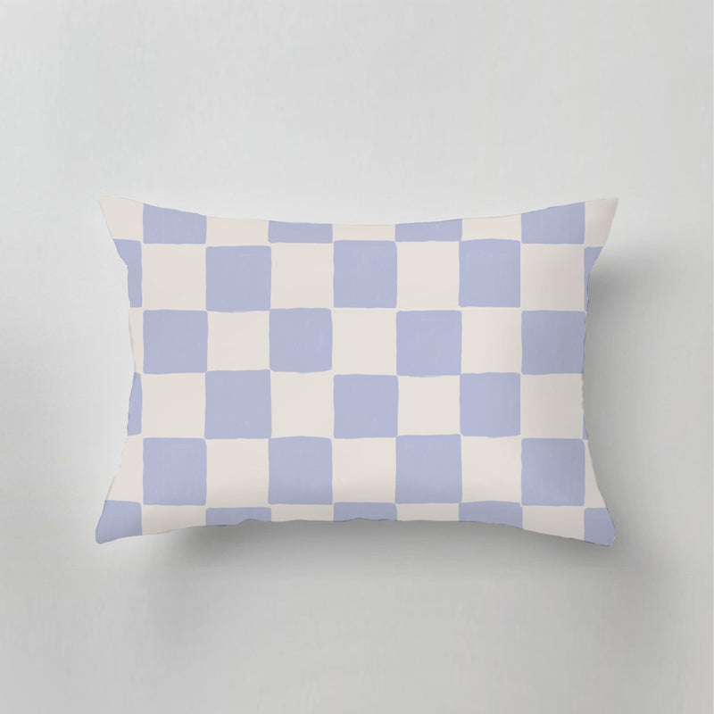 Outdoor Pillow - Check Mate light Blue