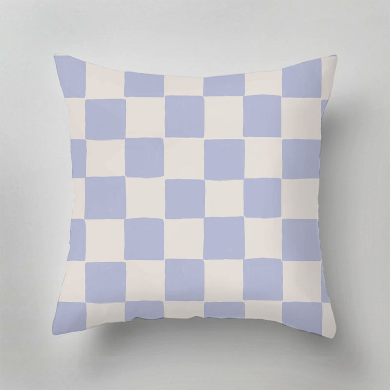 Outdoor Pillow - Check Mate light Blue