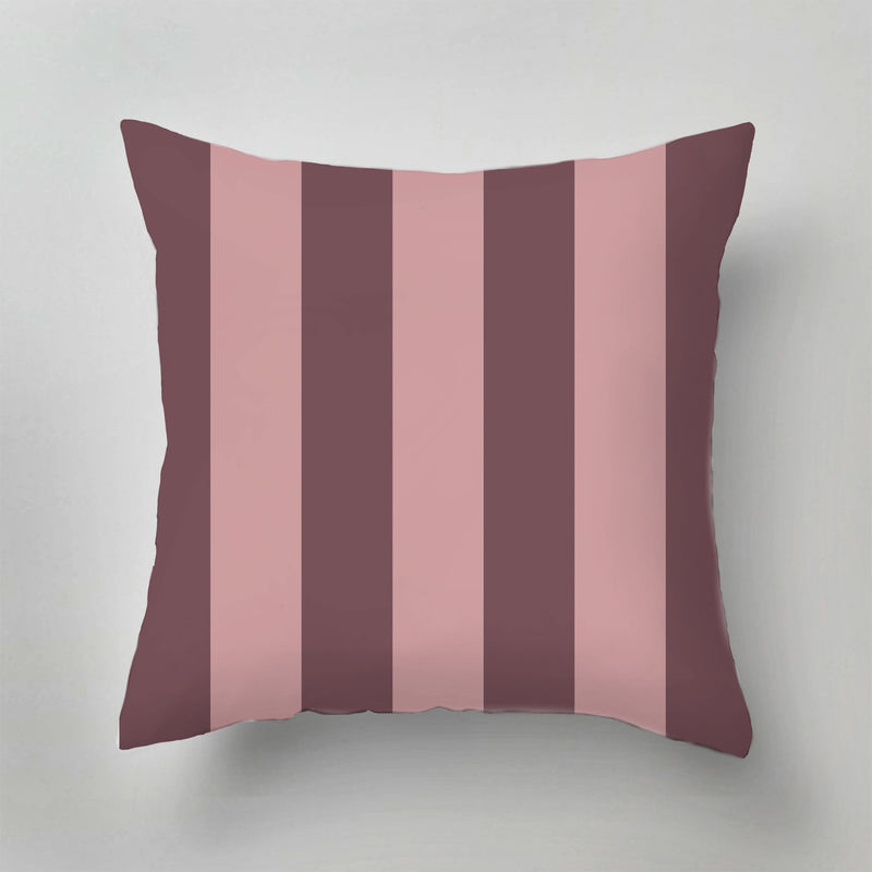 Outdoor Pillow - Adeline Stripe Pink / Aubergine