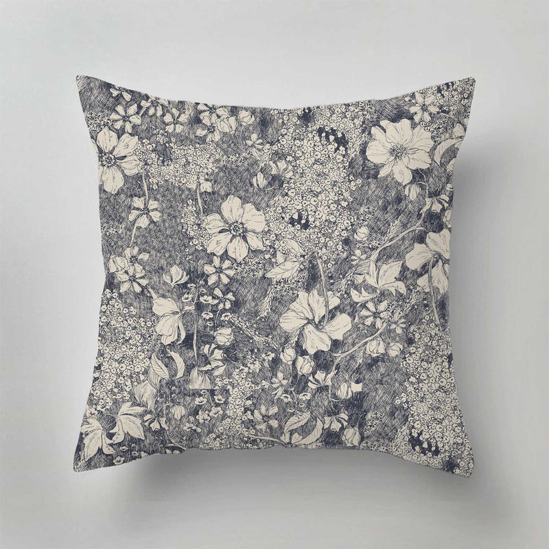 Indoor Pillow - Amelia Flower Navy