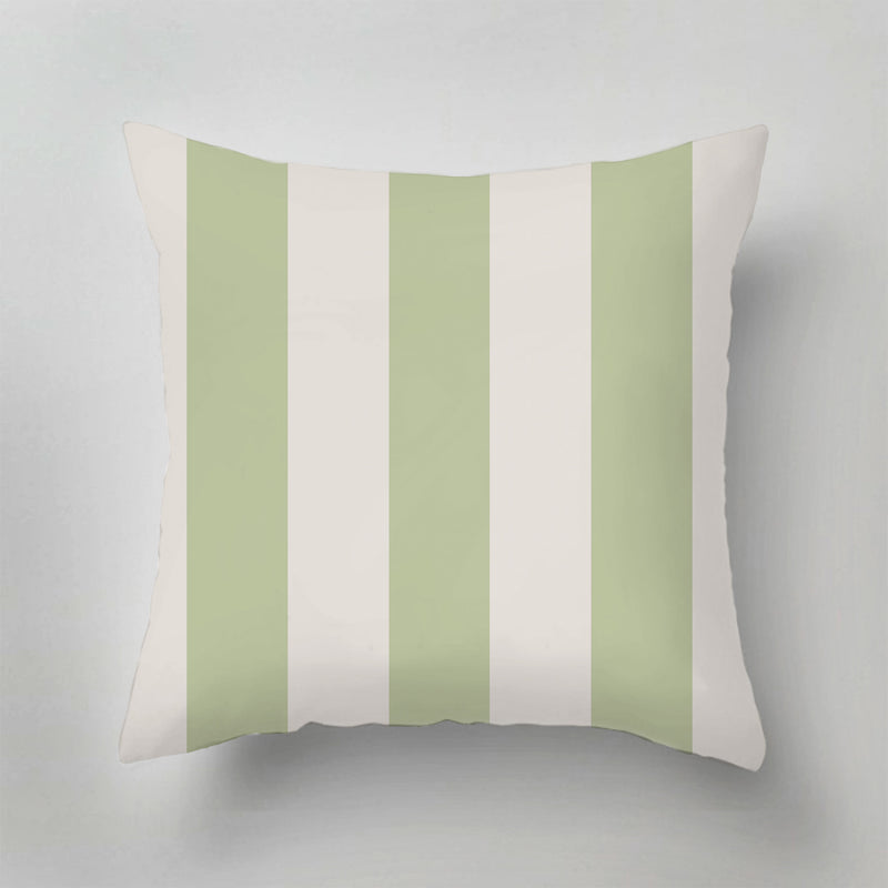 Coussin d'extérieur - Adeline Stripe Blanc / Vert