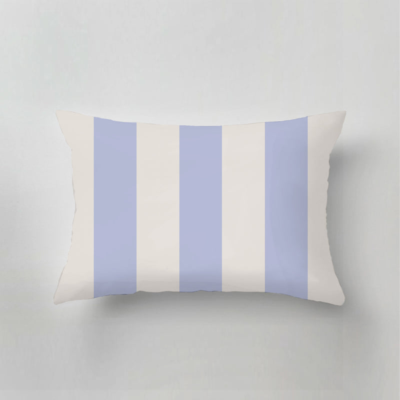 Coussin d'extérieur - Adeline Stripe Blanc / Bleu Clair