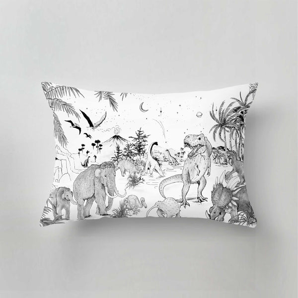 Indoor Pillow - PREHISTORIC black/white