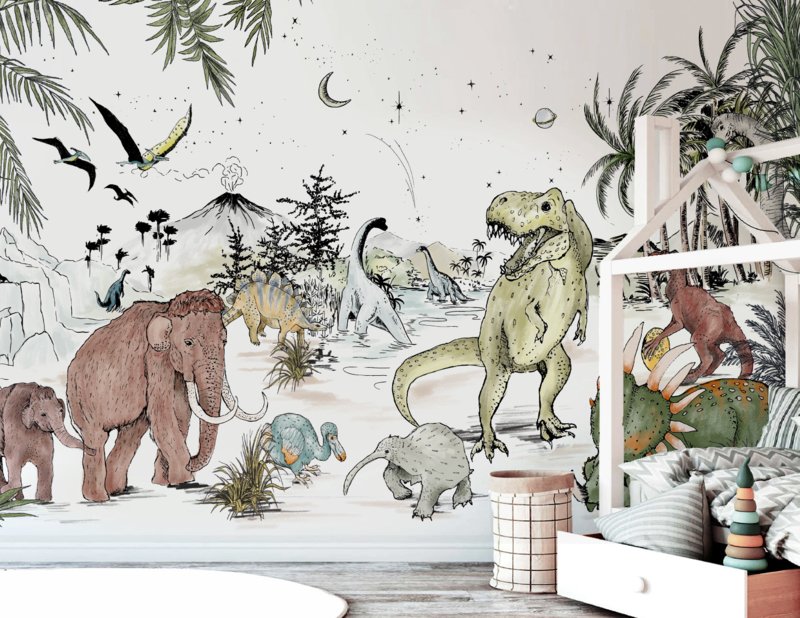 Papel Pintado Dinosaurio - PREHISTÓRICO