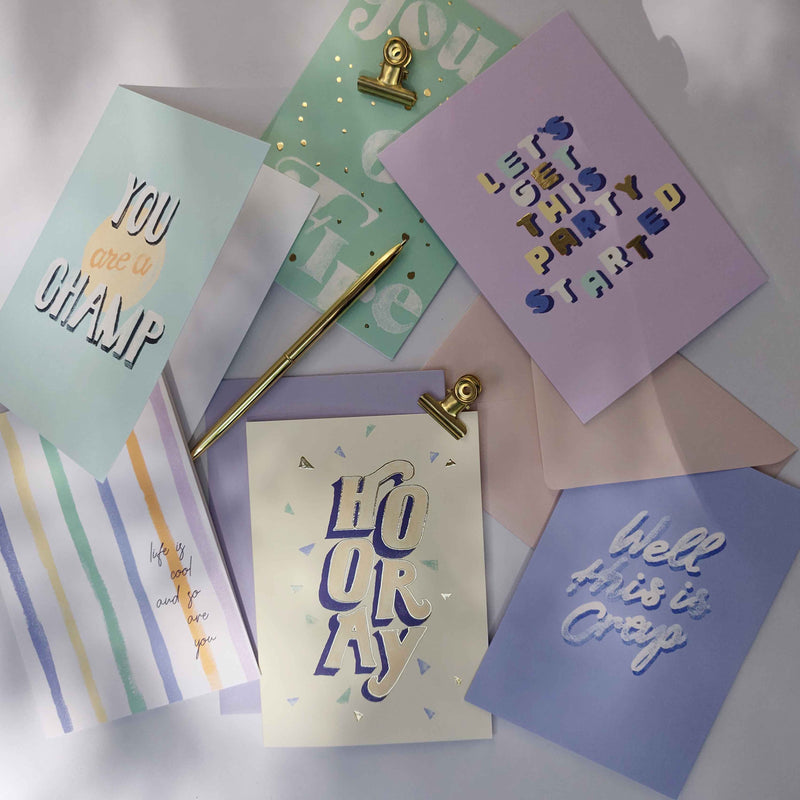 Set 6 Greeting cards - QUOTE