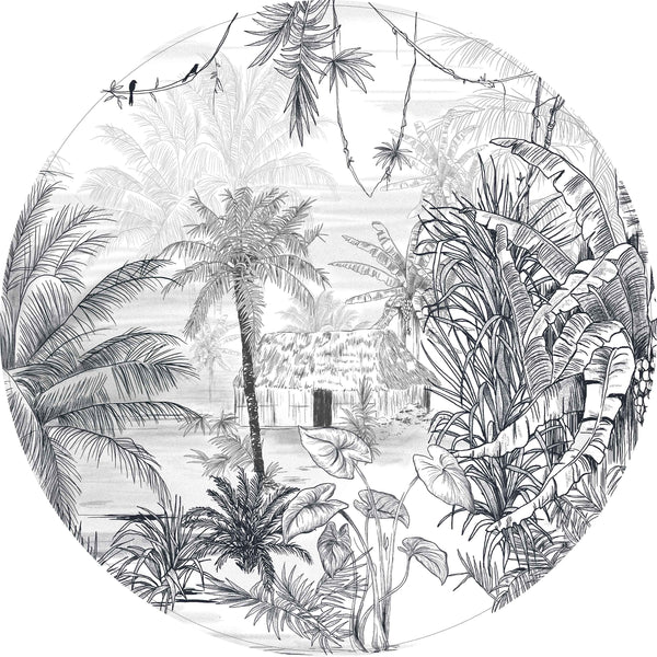 Round wall sticker - Rainforest