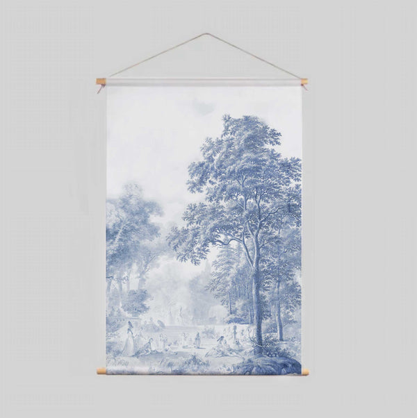 Textielposter - Romantic Garden Blue