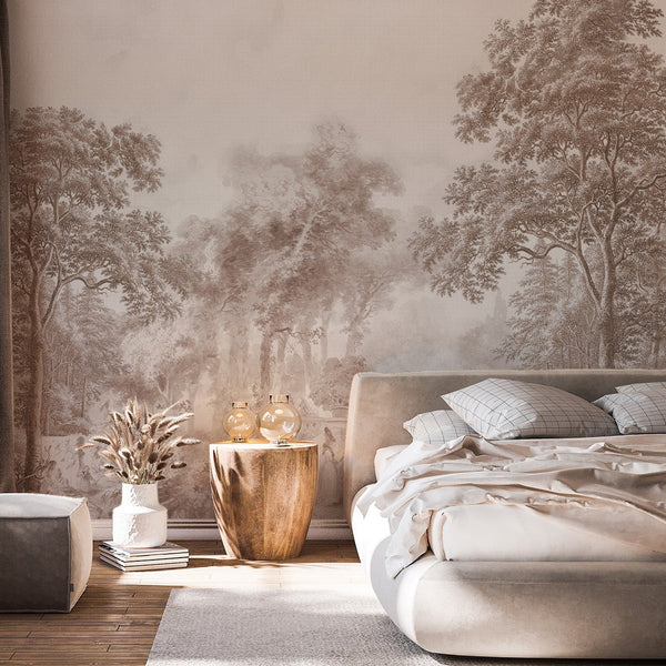 Landscape Wallpaper - ROMANTIC GARDEN brown