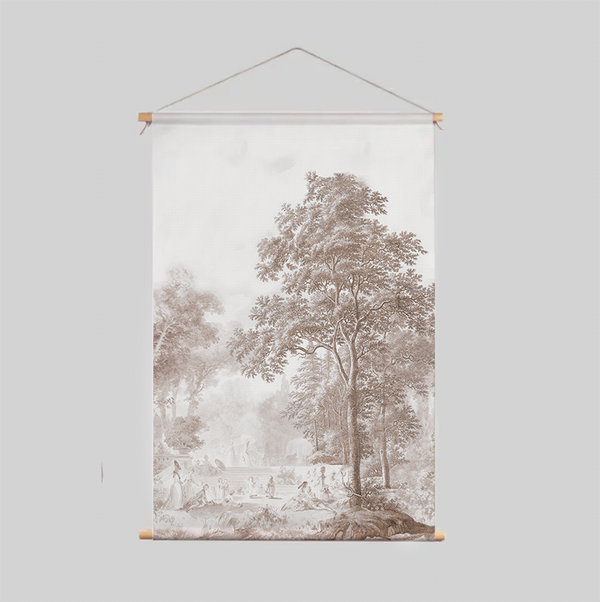 Textielposter - Romantic Garden Brown