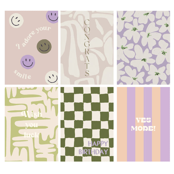 Ensemble de 6 cartes postales - BONNES VIBRATIONS