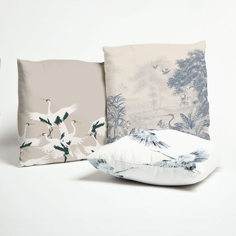 Sale Outdoor Pillow - Scenic Landscape Tonal Blue