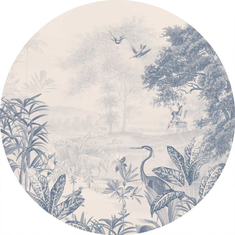 Sticker mural rond - Paysage Scenic Tonal Blue