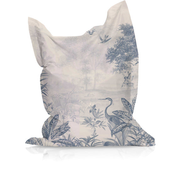 Pouf - Scenic Landscape Tonal Blue