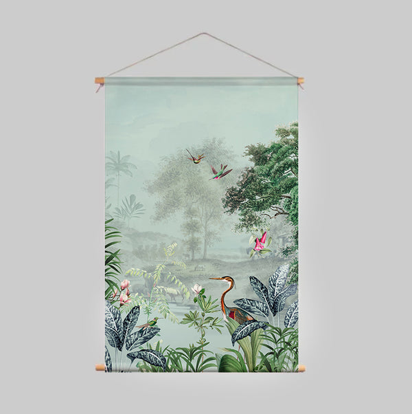 Textielposter - SCENISCHE LANDSCHAP Dusty Mint