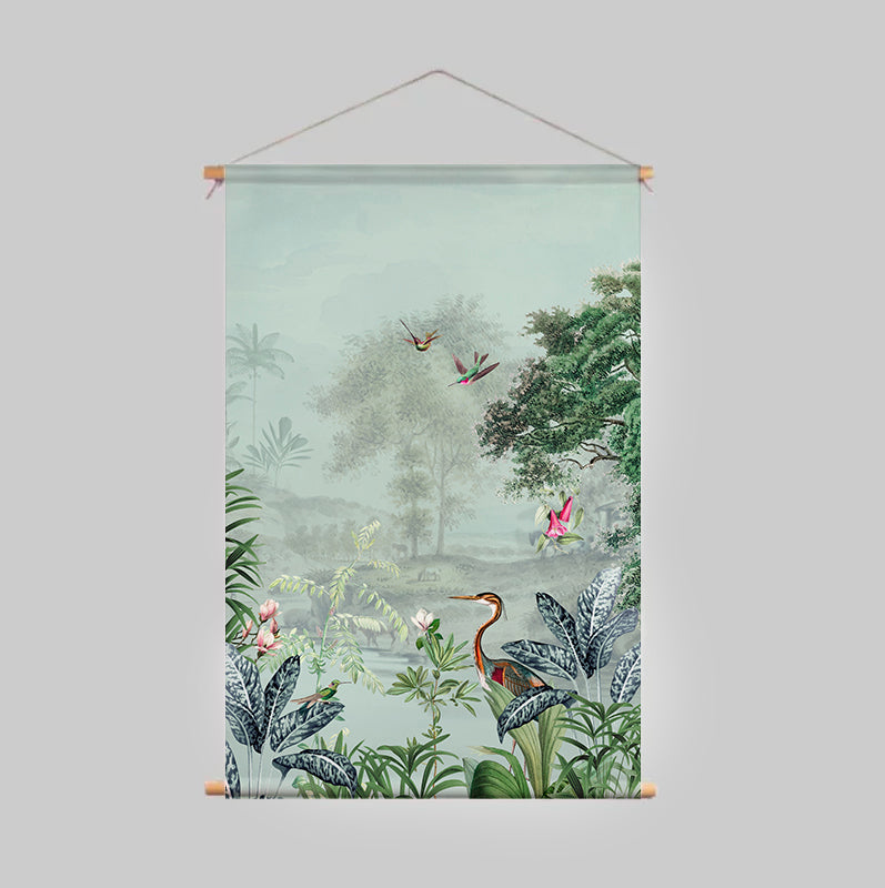 Textielposter - SCENISCHE LANDSCHAP Dusty Mint