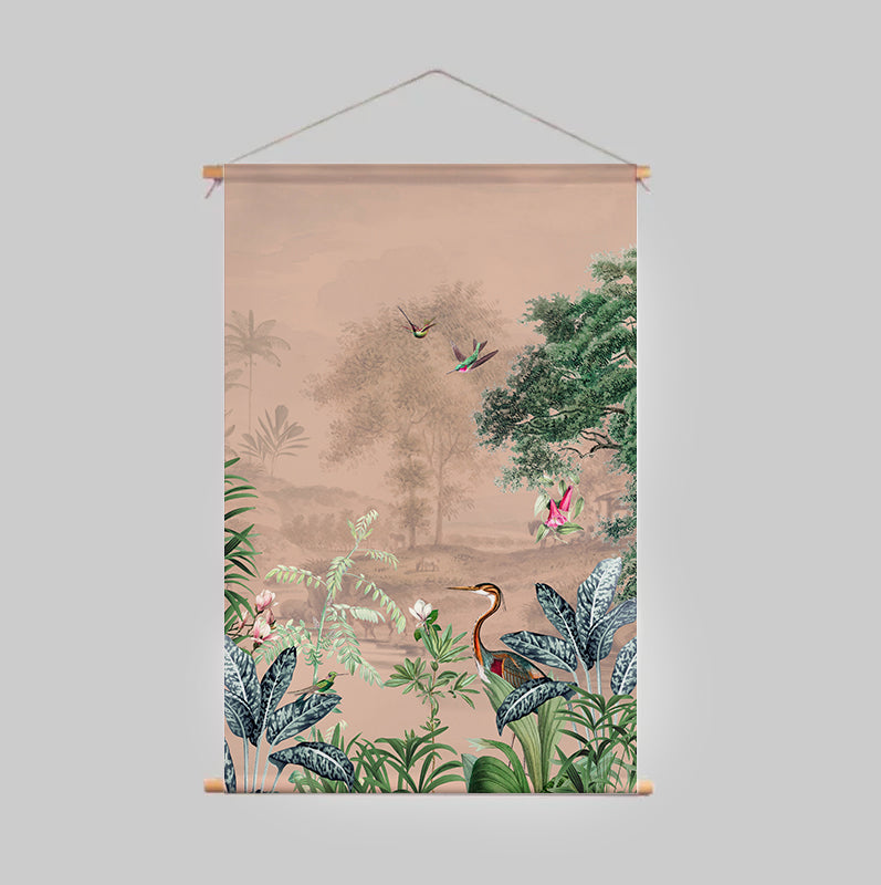 Textielposter - SCENISCH LANDSCHAP Light Blush