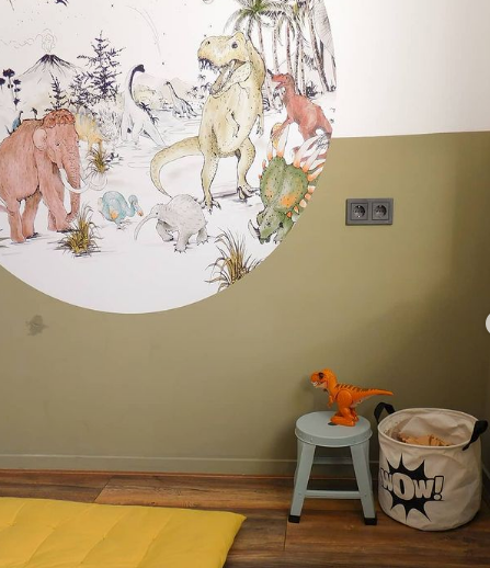 Round wall sticker - Prehistoric