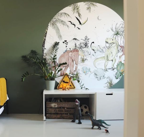 Round wall sticker - Prehistoric