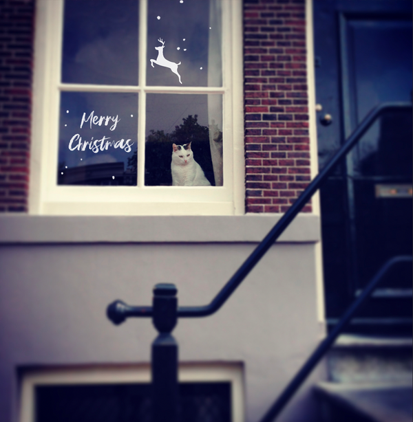 Kerstraamsticker - Hert