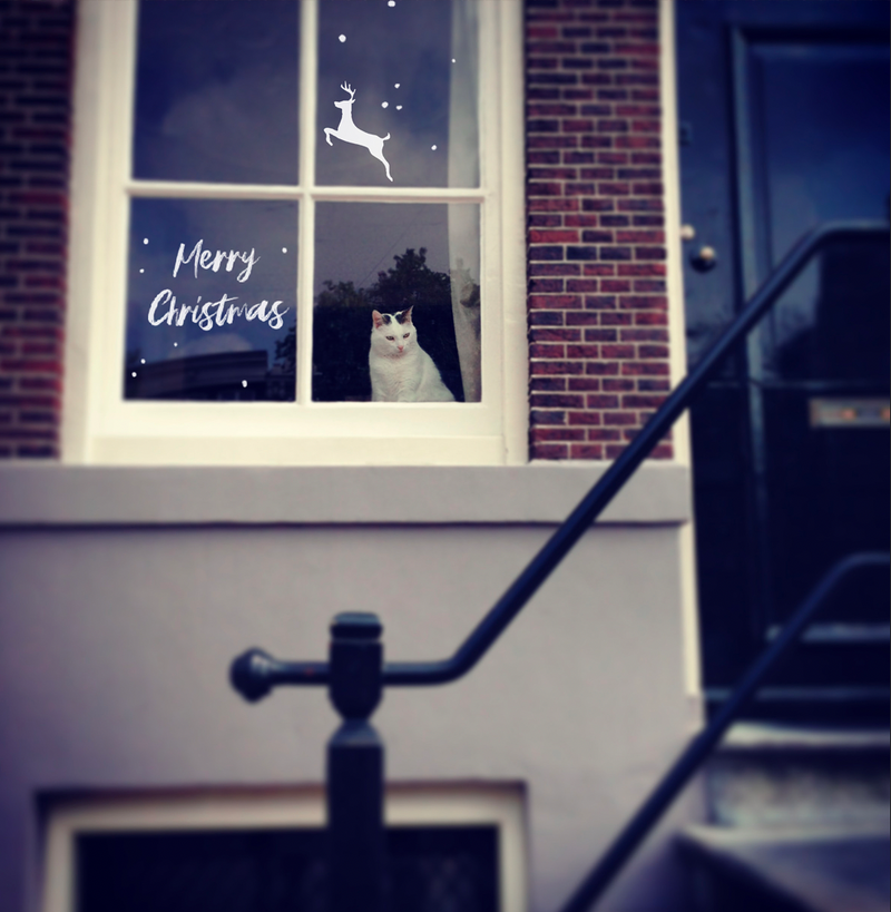 Kerstraamsticker - Hert