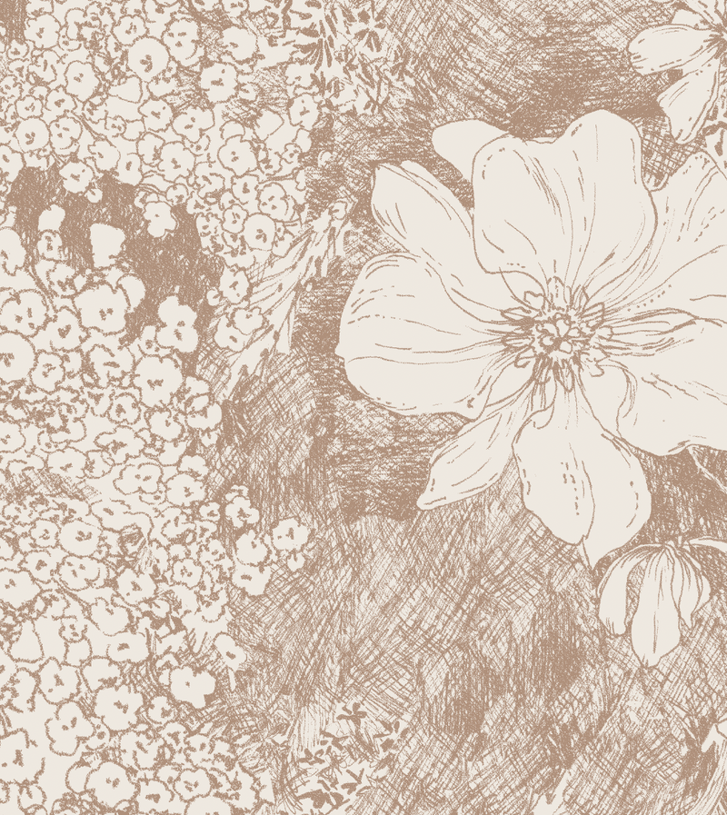 Wallpaper on roll - Amelia Flower beige