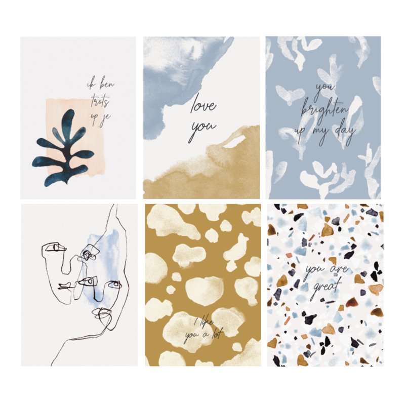 Ensemble de 6 cartes postales - ABSTRAIT